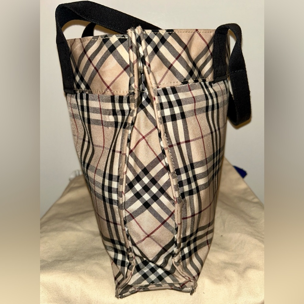 Auth BURBERRY BLUE LABEL Nova Check Tote Hand Bag Purse Nylon. - Picture 5 of 12